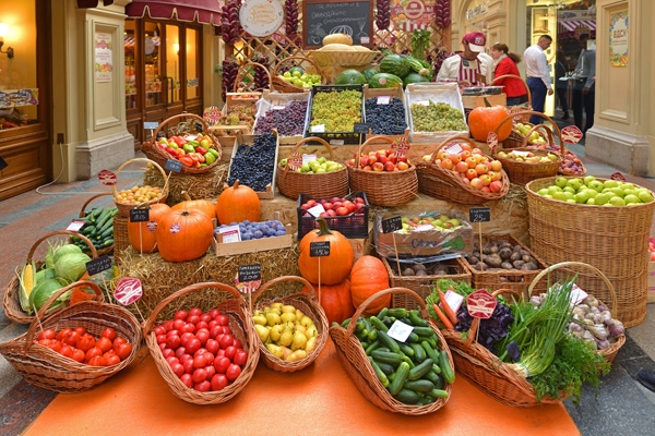 Organic food market in a Russian department store